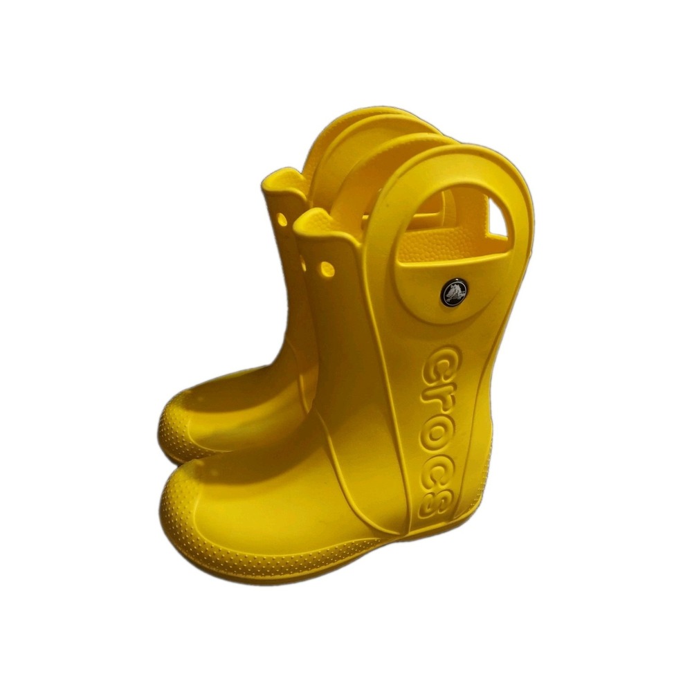 Crocs Kids TODDLERS Unisex YELLOW Handle It Rain Boots J1 Shoes Waterproof